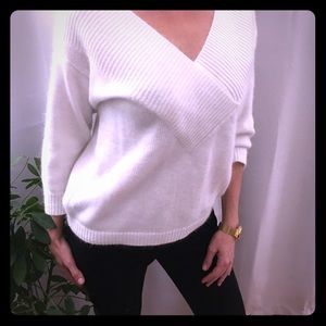 Creamy white wool blend sweater.